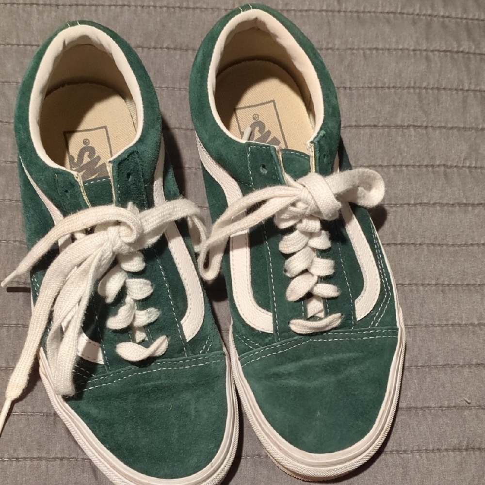 Vans Dark Green Pig Suede Old Skool Vans